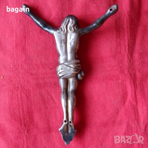 Сребърно православно разпятие., снимка 5 - Антикварни и старинни предмети - 52621112