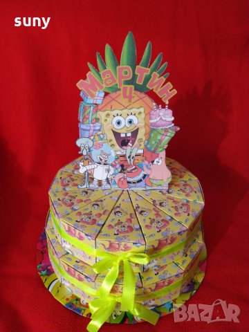 Картонена торта Спонджбоб*, снимка 7 - Други - 30870965