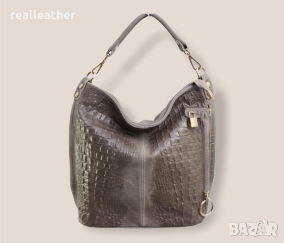 Ефектна дамска чанта от естествена кожа Италия, снимка 8 - Чанти - 31620012