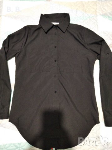 Черна риза обличана веднъж, снимка 2 - Ризи - 34405854