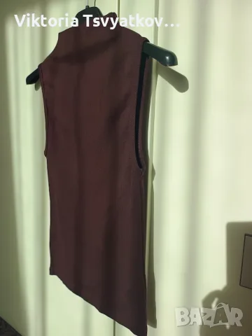Трикотажен топ във вишнев цвят Massimo Dutti - нов, размер XS, снимка 3 - Корсети, бюстиета, топове - 56214594