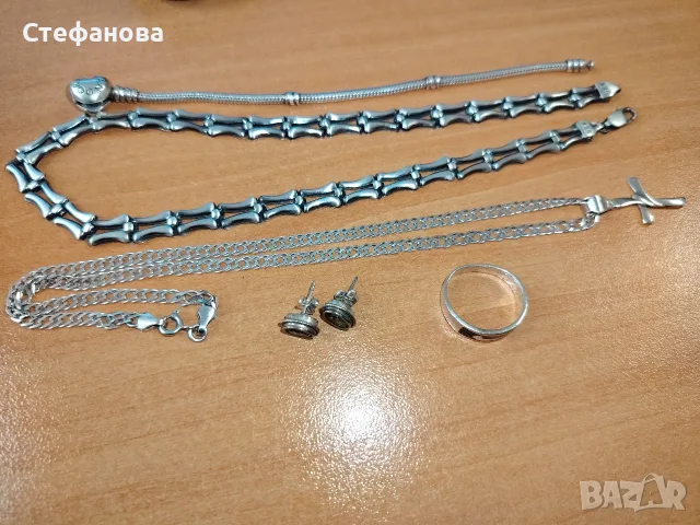 сребърни бижута, снимка 8 - Колиета, медальони, синджири - 56503805