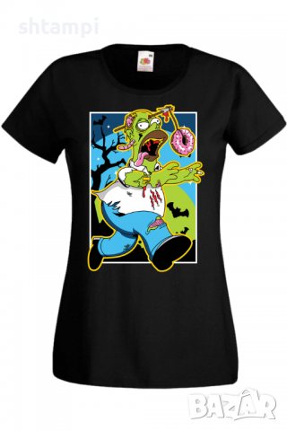 Дамска тениска The Simpsons Homer Simpson 01,Halloween,Хелоуин,Празник,Забавление,Изненада,Обичаи,