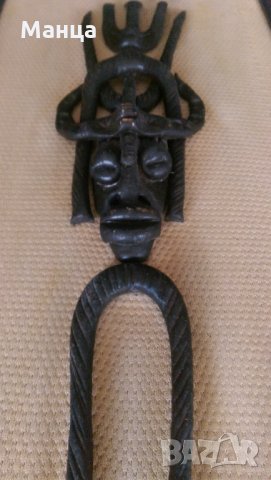 Африканска бронзова маска, снимка 7 - Антикварни и старинни предмети - 30314967