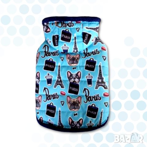 Синьо яке за куче L / XL. Якета за кучета. Дрехи за кучета. Грейка за куче. Кучешки дрехи., снимка 2 - За кучета - 30270719