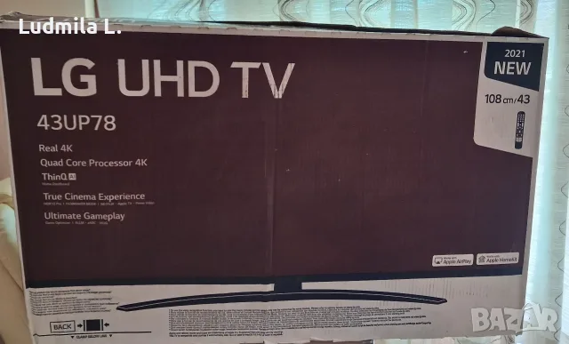 Телевизор LG 43UP78006LB – 43" 4K UHD Smart TV, снимка 3 - Телевизори - 56244616