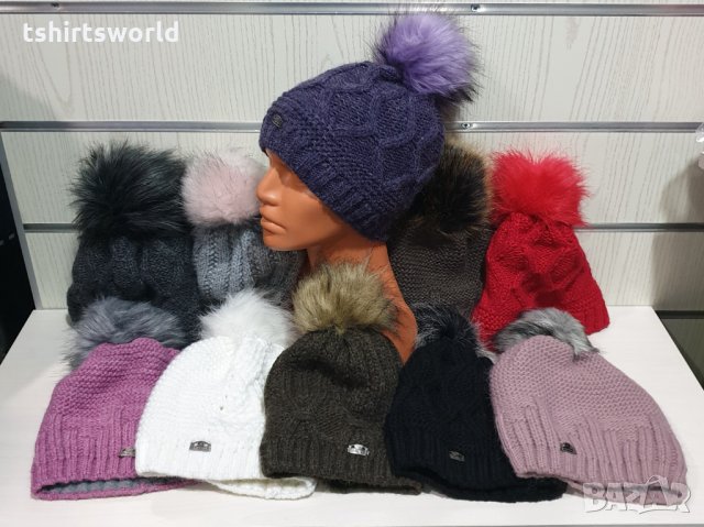 Нова зимна дамска шапка СилвърСтар с подплата плюш в различни цветове, снимка 1 - Шапки - 31063425