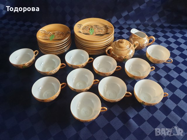 Фин японски сервиз за кафе с Гейша на дъното- 35  части, снимка 9 - Сервизи - 39719331