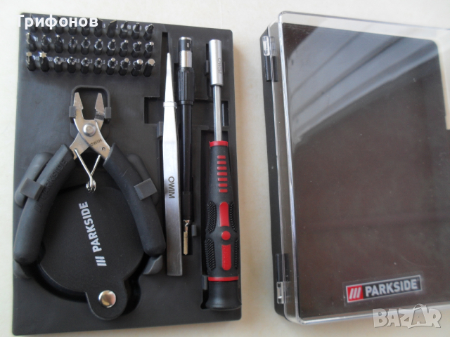 Отвертка бит клещи лупа пинсета ОРИГИНАЛ „РARKSID“-35ч  Фина механика комплекти , снимка 3 - Отвертки - 34724390