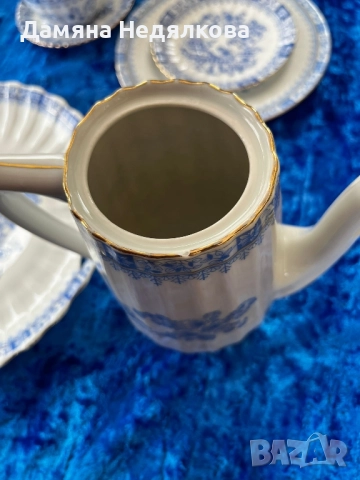 красив синьо-бял сервиз за чай/кафе, снимка 11 - Сервизи - 52106238