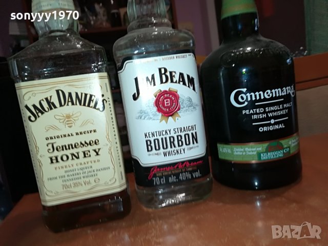 JACK DANIELS JIM BEAM CONNEMARA 3 ПРАЗНИ ШИШЕТА 0103231619, снимка 12 - Колекции - 39851442