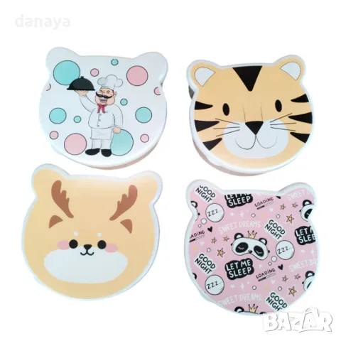 1616 Комплект детски кутии за храна с цветни капаци, 4 броя, снимка 5 - Кутии за храна - 48798137