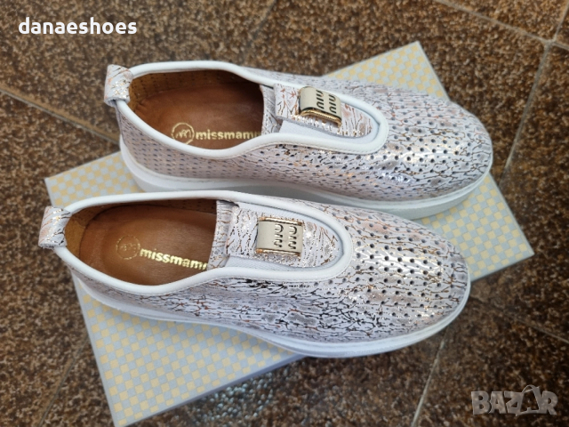 Дамски обувки без връзки от естествена кожа с принт, снимка 2 - Дамски ежедневни обувки - 54103509