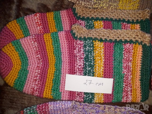 Домашно плетени вълнени терлици, снимка 3 - Други - 38494674