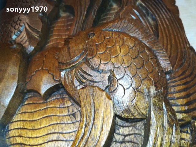 Пано стенно от тиково дърво-риби 3112200840, снимка 3 - Колекции - 31264774