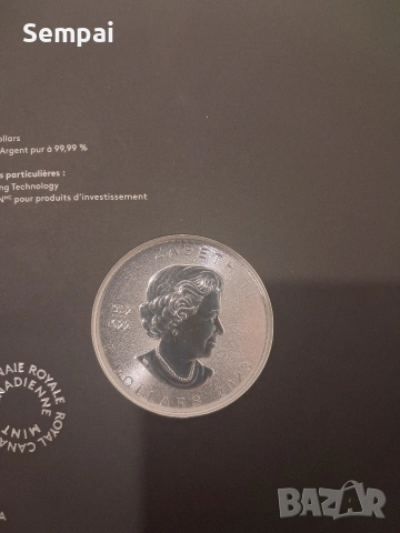 Сребърна инвестиционна монета – 1 oz Canadian Maple Leaf (2023), снимка 4 - Колиета, медальони, синджири - 53056161