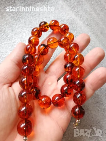 Класически стар  кехлибар огърлица гердан  бижу бижута , снимка 2 - Антикварни и старинни предмети - 49976170