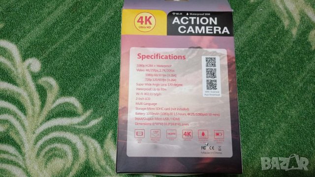 Action camera 4k WIFI, снимка 3 - Камери - 37760678