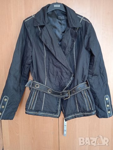 Яке с кожени елементи, снимка 3 - Якета - 34868203