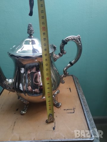 постребрен метален чайник, снимка 2 - Други ценни предмети - 38554180