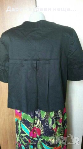 Черно късо сако с хастар, от сатениран памук🍀❤L,XL❤🍀арт.4388, снимка 3 - Сака - 37346349