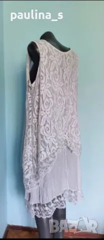 Два броя / Бяла комбинирана туника с набиращи се ръкави / Италия / италианска туника, голям размер , снимка 15 - Туники - 37196601