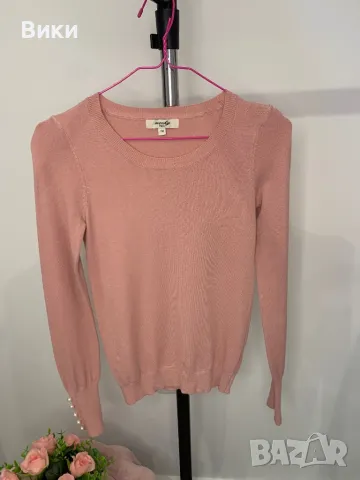 Блуза нежно плетиво с перлички, универсален размер, снимка 3 - Блузи с дълъг ръкав и пуловери - 48764205