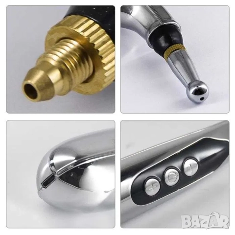 Писалка EMS за акупунктура с 3 приставки и дисплей, с USB захранване, снимка 4 - Масажори - 52163980