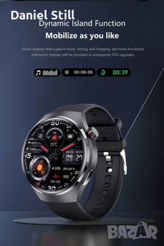 SmartWatch 2023 Водоустойчив Huawei Xiaomi NFC  GT4 Pro AMOLED HD екран, снимка 6 - Мъжки - 42454390