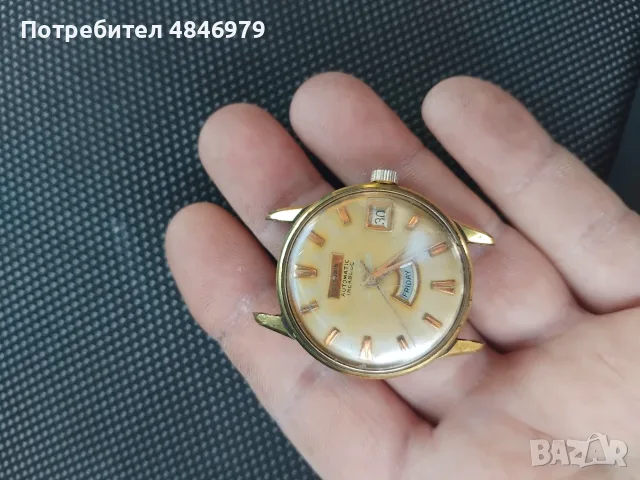 Ретро позлатен часовник автомат, снимка 4 - Антикварни и старинни предмети - 56015752