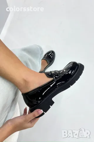 Равни обувки - черен лак - NPL25, снимка 2 - Дамски ежедневни обувки - 32882222