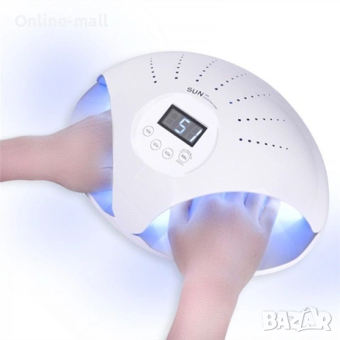 Професионална UV/LED Лампа за Маникюр 48W – За две ръце, с Вграден Вентилатор, Магнитно Дъно и 24 Ди, снимка 6 - Продукти за маникюр - 53244235