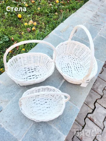 Овални бели плетени кошници , снимка 3 - Декорация за дома - 48135900