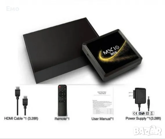 Smart TV приемник Smart Android TV Box MX10s Черен - 16GB, 32GB, 64GB, снимка 2 - Приемници и антени - 48525166