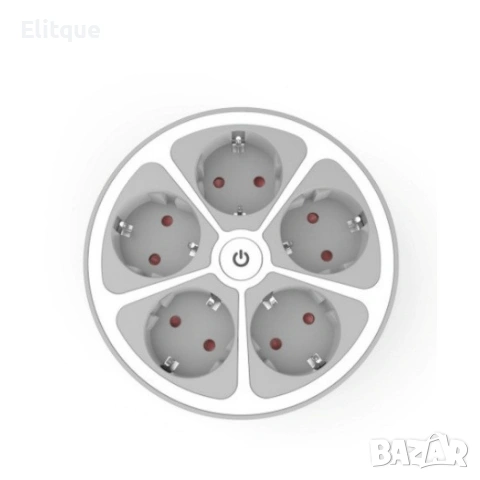 Кръгъл разклонител Muhler с ключ 5 гнезда, 1,5 метра, снимка 4 - Други стоки за дома - 53203310