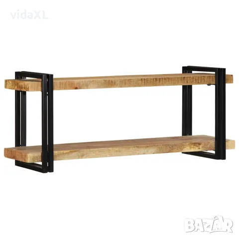 vidaXL Стенен рафт 110x33x45 cm Масивна груба дървесина Манго