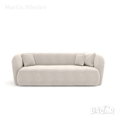 EMY Кадифен троен диван, снимка 2 - Дивани и мека мебел - 52723062