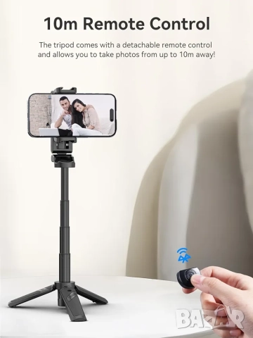 ULANZI JJ02 3в1 статив, селфи стик и грип за Телефон с Bluetooth дистанционно, снимка 6 - Селфи стикове, аксесоари - 52345312