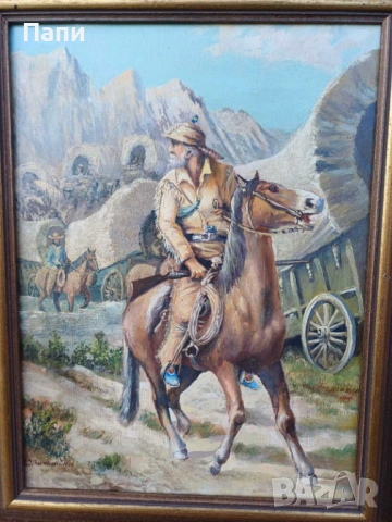 Лот от три картини-"Дивият запад"., снимка 3 - Антикварни и старинни предмети - 53268493