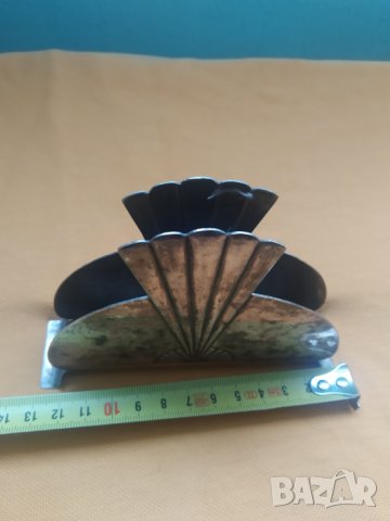 посребрен метален салфетник арт нуво, снимка 3 - Други ценни предмети - 37846484