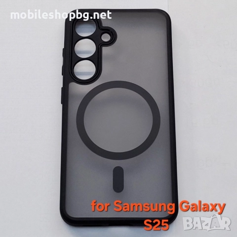 Samsung Galaxy S25 кейс MagSafe матов с черен ринг и борд , снимка 2 - Калъфи, кейсове - 52477682
