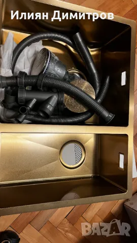 Кухненска мивка Lusso Cubo Brushed Gold Undermount 1.5 Kitchen Sink, снимка 8 - Други - 48213949