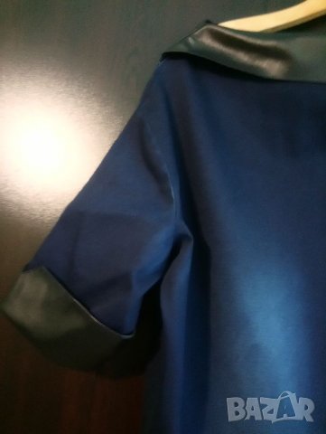 Елегантен дънков гащеризон с кожа 2XL, снимка 7 - Гащеризони - 34110776