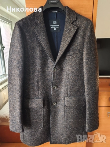 ПАЛТО TEODOR С ВЪНШНИ ДЖОБОВЕ КАФЯВ МЕЛАНЖ