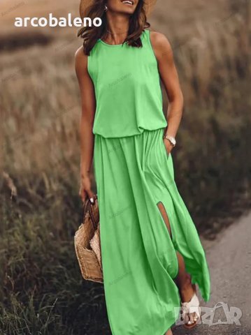 Дамска рокля без ръкави с обло деколте, 10цвята, снимка 9 - Рокли - 40762101