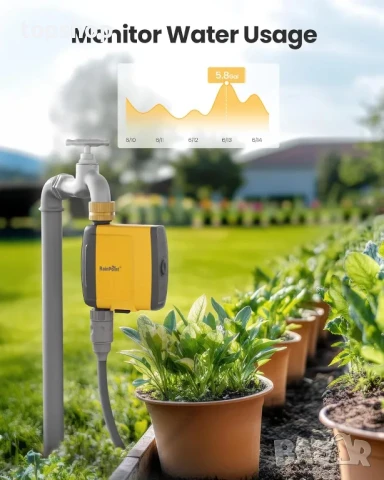 НОВ RAINPOINT WiFi таймер за поливане - TTV103WRF месингов входен разпръсквач..., снимка 4 - Друга електроника - 50529442