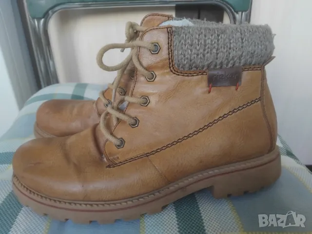 RIEKER 100% оригинални ботуши естествена кожа (стават за сняг и киша), снимка 6 - Дамски ботуши - 48556731