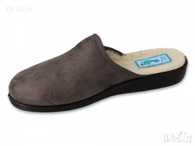 BEFADO DR ORTO Полски домашни чехли с естествена вълна, Сиви, снимка 3 - Други - 39773609