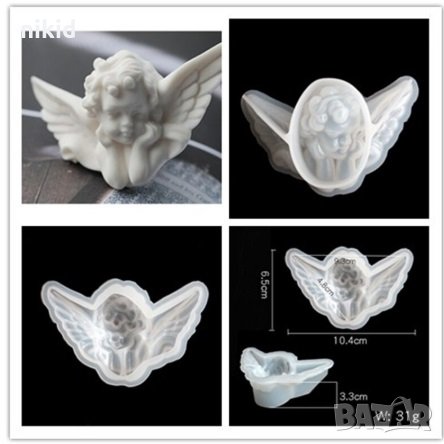 3D Ангел Замислен голям силиконов молд форма фондан шоколад гипс смола пита украса декор торта, снимка 2 - Форми - 29615231