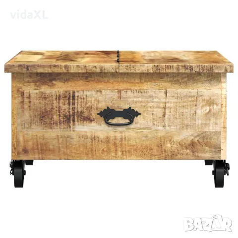 vidaXL Маса за кафе грубо мангово дърво 70x70x40 см, снимка 7 - Маси - 56146444